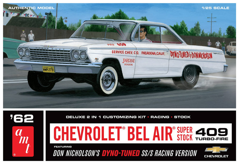 AMT Model Kits AMT1283 1962 CHEVY BEL AIR SUPER STOCK DON NICHOLSON 1:25 SCALE MODEL KIT