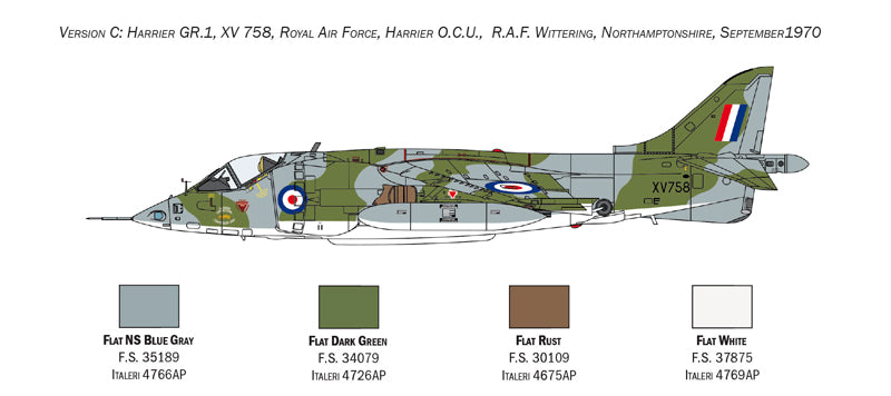 Italeri 1435 - SCALE 1 : 72 HARRIER GR.1 Transatlantic Air Race 50th Ann.