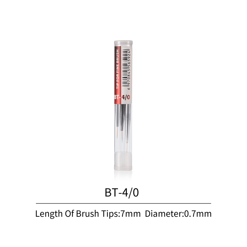 DSPIAE FBT-4/0 Interchangeable Aluminum-Shank Fine Brush Tips, 4/0 (3-Pack)
