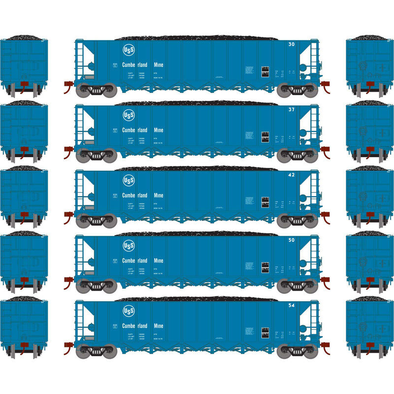 PREORDER Athearn ATH-1009 HO Ortner 5-Bay Hopper With Load, USSX