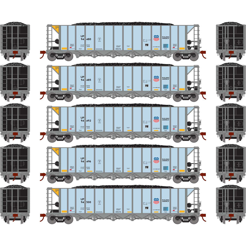 PREORDER Athearn ATH-1044 HO Ortner 5-Bay Hopper With Load, UP