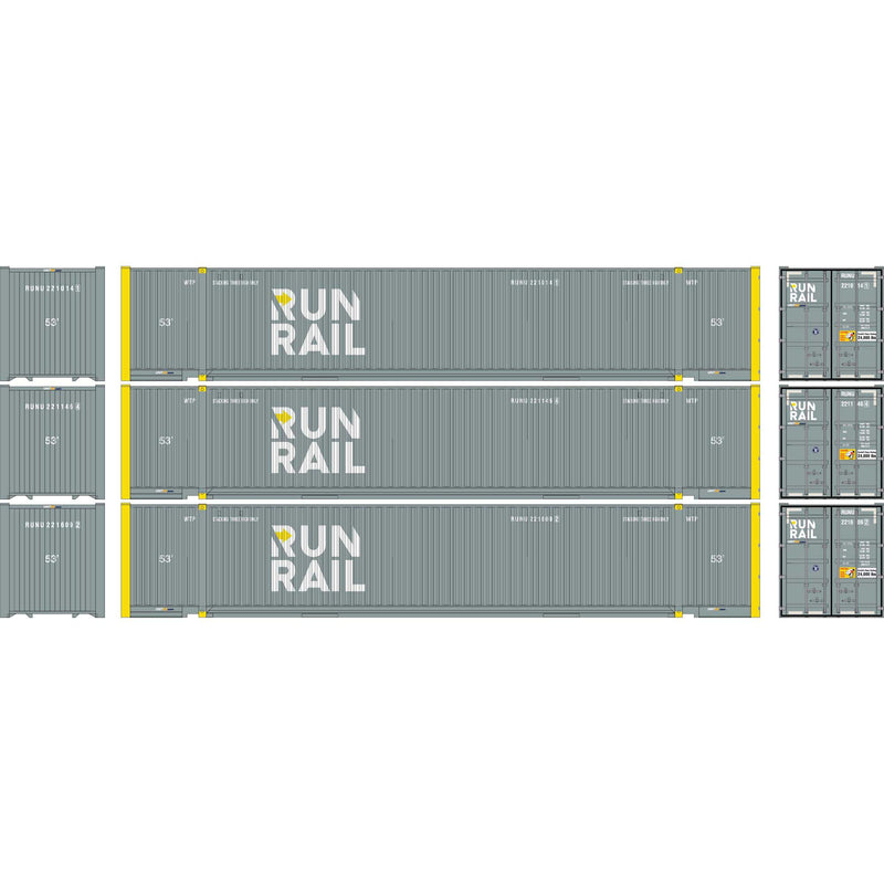 PREORDER Athearn ATH-1174 HO 53ft Jindo Container, RUNU