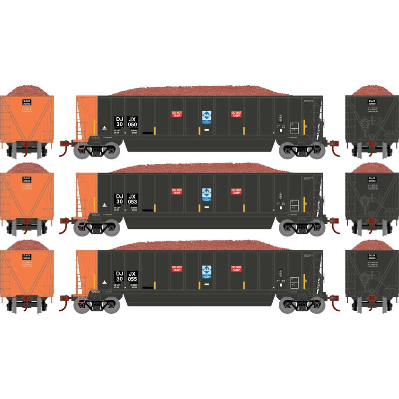 PREORDER Athearn ATH-1400 HO ATH Berwick Bathtub Gondola With Load, DJJX Primed For Grime