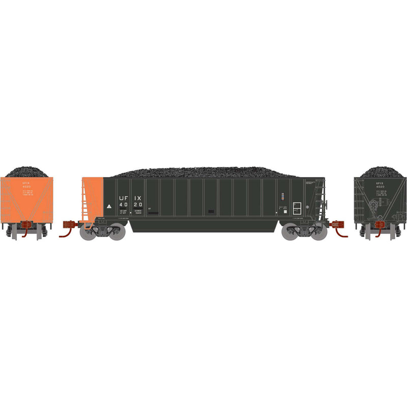PREORDER Athearn ATH-1421 N ATH Berwick Bathtub Gondola With Load, UFIX Primed For Grime
