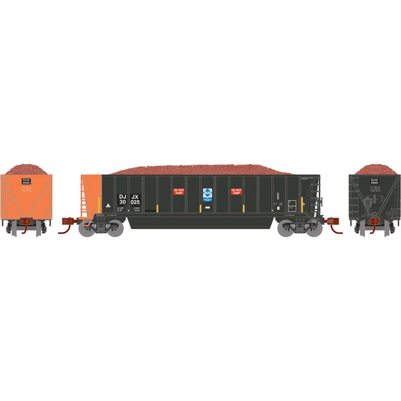 PREORDER Athearn ATH-1424 N ATH Berwick Bathtub Gondola With Load, DJJX Primed For Grime