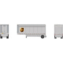 PREORDER Athearn ATH-1557 HO ATH 28' Parcel (PUP) Trailer, UPS With Shield