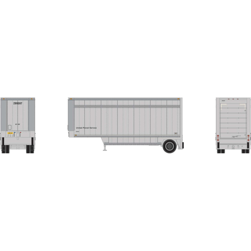 PREORDER Athearn ATH-1561 HO ATH 28' Parcel (PUP) Trailer, UPS Without Shield