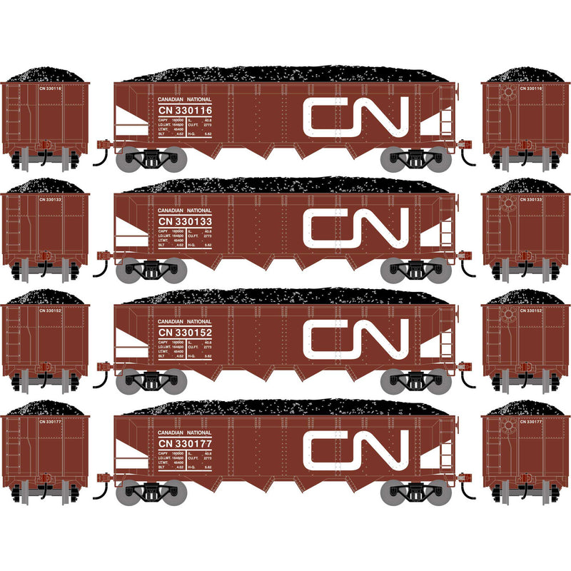 PREORDER Athearn ATH-1576 HO ATH 40' 4-Bay Offset Hopper With Load, CN