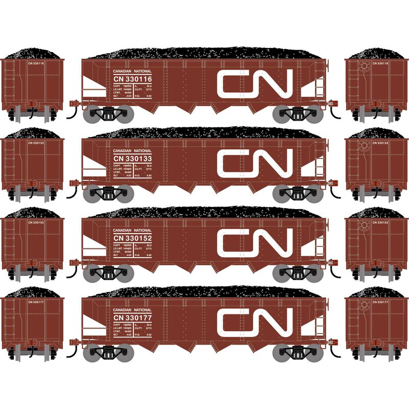 PREORDER Athearn ATH-1577 HO ATH 40' 4-Bay Offset Hopper With Load, CN