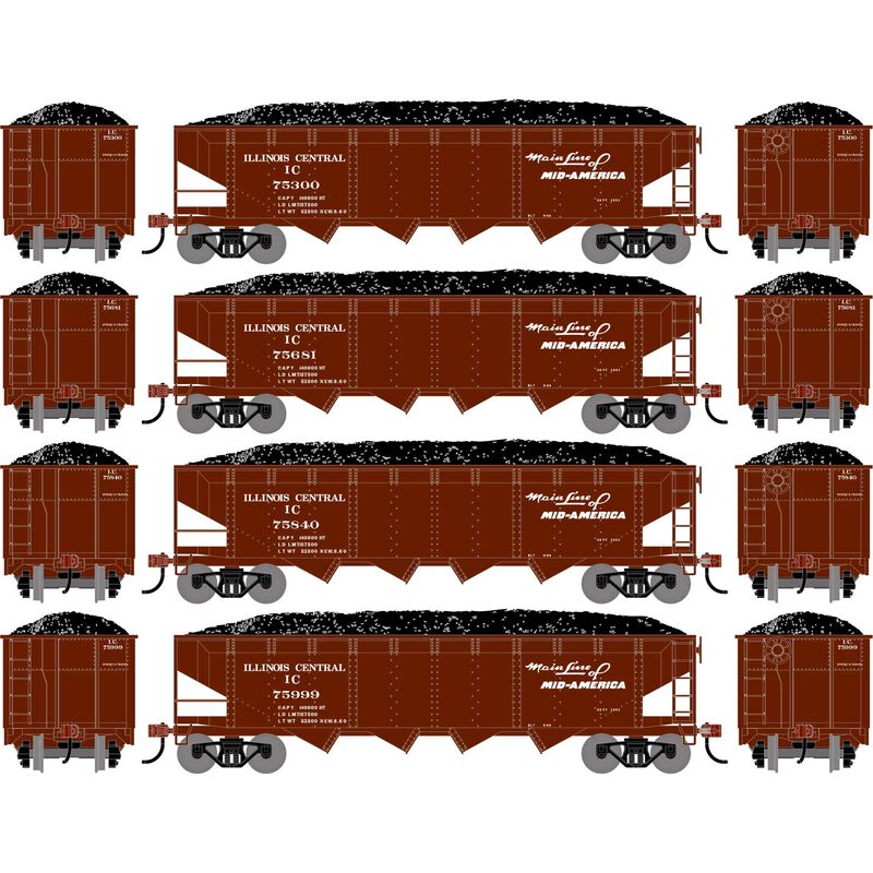 PREORDER Athearn ATH-1583 HO ATH 40' 4-Bay Offset Hopper With Load, IC