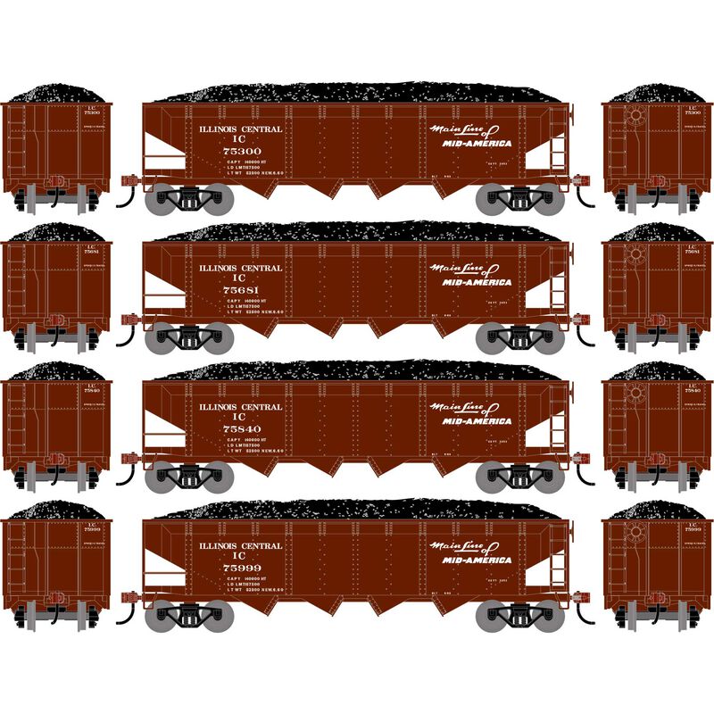 PREORDER Athearn ATH-1582 HO ATH 40' 4-Bay Offset Hopper With Load, IC