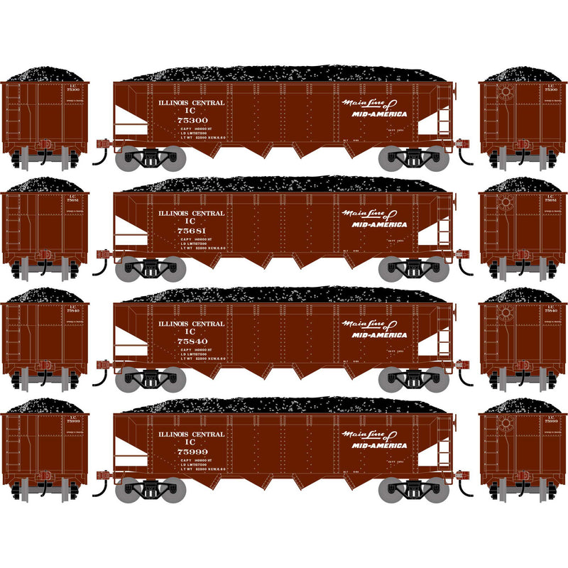 PREORDER Athearn ATH-1582 HO ATH 40' 4-Bay Offset Hopper With Load, IC