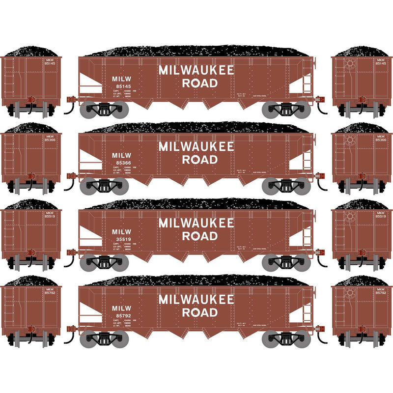 PREORDER Athearn ATH-1585 HO ATH 40' 4-Bay Offset Hopper With Load, MILW