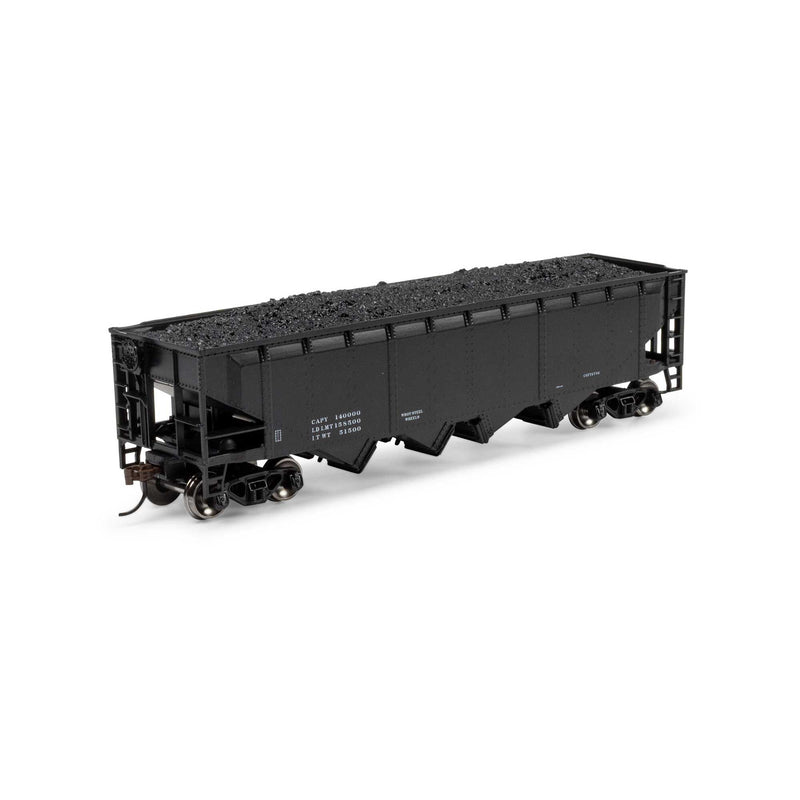 Athearn ATH-1587 HO ATH 40' 4-Bay Offset Hopper With Load, Data Only Black