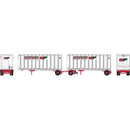 PREORDER Athearn ATH-1603 N ATH 28' Wedge Trailers Ext. Post (2) With Dolly, Consolidated Freight- Trailers: 15-2870 / 17-8676; Dolly: 01-0566