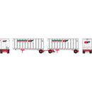 PREORDER Athearn ATH-1602 N ATH 28' Wedge Trailers Ext. Post (2) With Dolly, Consolidated Freight- Trailers: 15-2866/17-8672; Dolly: 01-0556