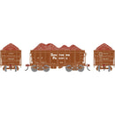 Athearn ATH-1695 HO 26' PC&F Ore Car Tight-Bottom High Side With Load, SP