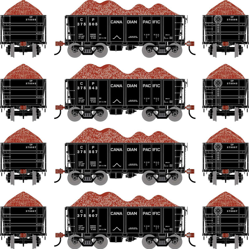 PREORDER Athearn ATH-1702 HO 26' PC&F Ore Car Tight-Bottom High Side With Load, CP