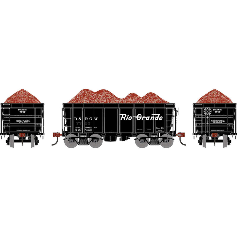 PREORDER Athearn ATH-1713 HO 26' PC&F Ore Car Tight-Bottom High Side With Load, DRGW Legendary Liveries