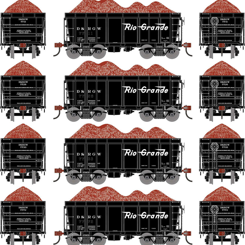 PREORDER Athearn ATH-1715 HO 26' PC&F Ore Car Tight-Bottom High Side With Load, DRGW Legendary Liveries