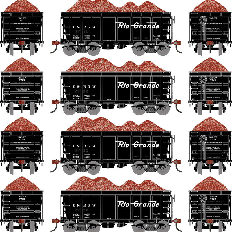 PREORDER Athearn ATH-1715 HO 26' PC&F Ore Car Tight-Bottom High Side With Load, DRGW Legendary Liveries
