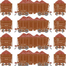 PREORDER Athearn ATH-1717 HO 26' PC&F Ore Car Tight-Bottom High Side With Load, Data Only Brown (4)
