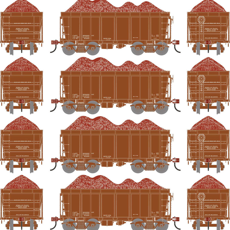 PREORDER Athearn ATH-1717 HO 26' PC&F Ore Car Tight-Bottom High Side With Load, Data Only Brown (4)