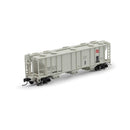 Athearn ATH-1723 N PS-2 2893 3-Bay Covered Hopper, MILW Primed For Grime
