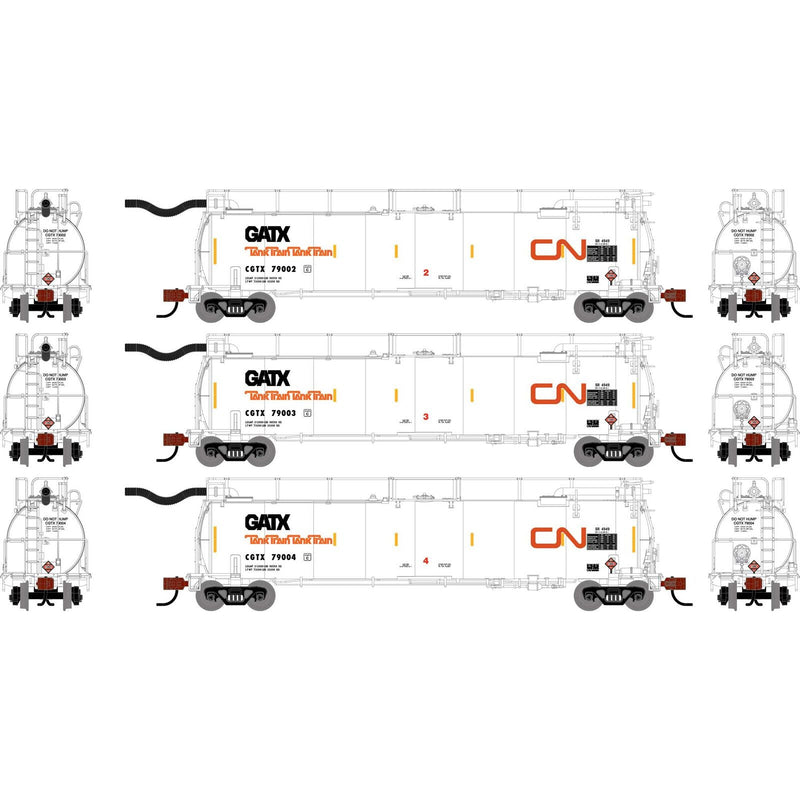 PREORDER Athearn ATH-1777 N TankTrain Intermediate, CGTX #79008 / #79009 / #79010 (3)