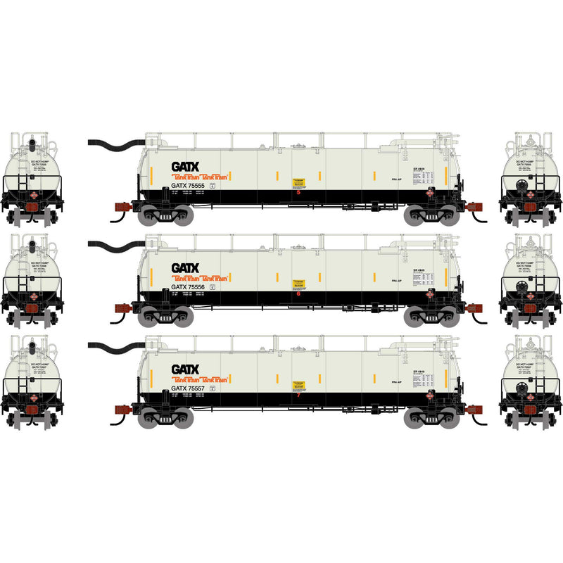 PREORDER Athearn ATH-1783 N TankTrain Intermediate, CGTX #75555 / #75556 / #75557 (3)