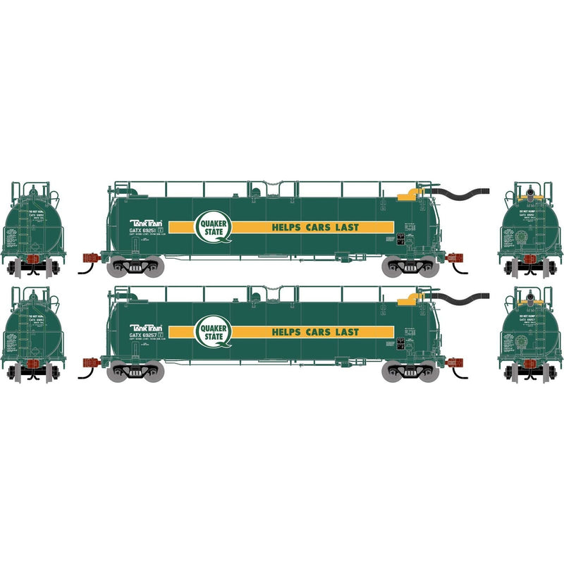 PREORDER Athearn ATH-1791 N TankTrain A/A, GATX Quaker State #69256 / #69261 (2)