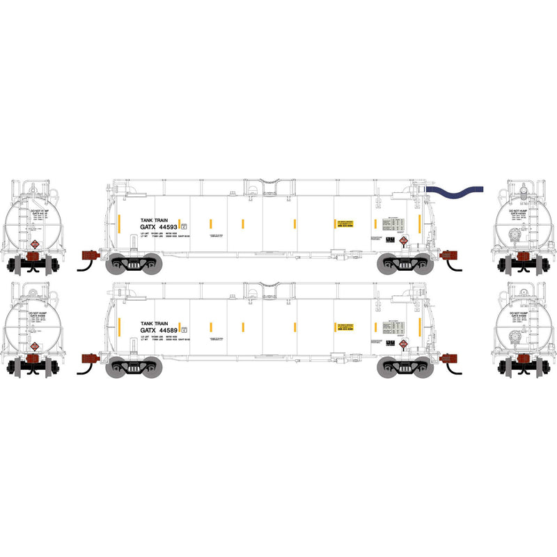 PREORDER Athearn ATH-1795 N TankTrain A/B, GATX White