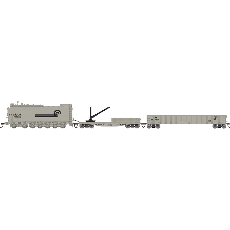 PREORDER Athearn ATH-1818 HO MOW Set, CR Fuel Oil Tank Car #45306/Derrick Car #31199/52' Mill Gondola #56407 (3)