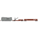 PREORDER Athearn ATH-1819 HO MOW Set, CN Fuel Oil Tank Car #80096/Derrick Car #499998/52' Mill Gondola #137820 (3)