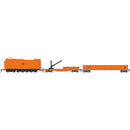 PREORDER Athearn ATH-1821 HO MOW Set, Orange Fuel Oil Tank Car #90051/Derrick Car #110667/52' Mill Gondola #120568 (3)