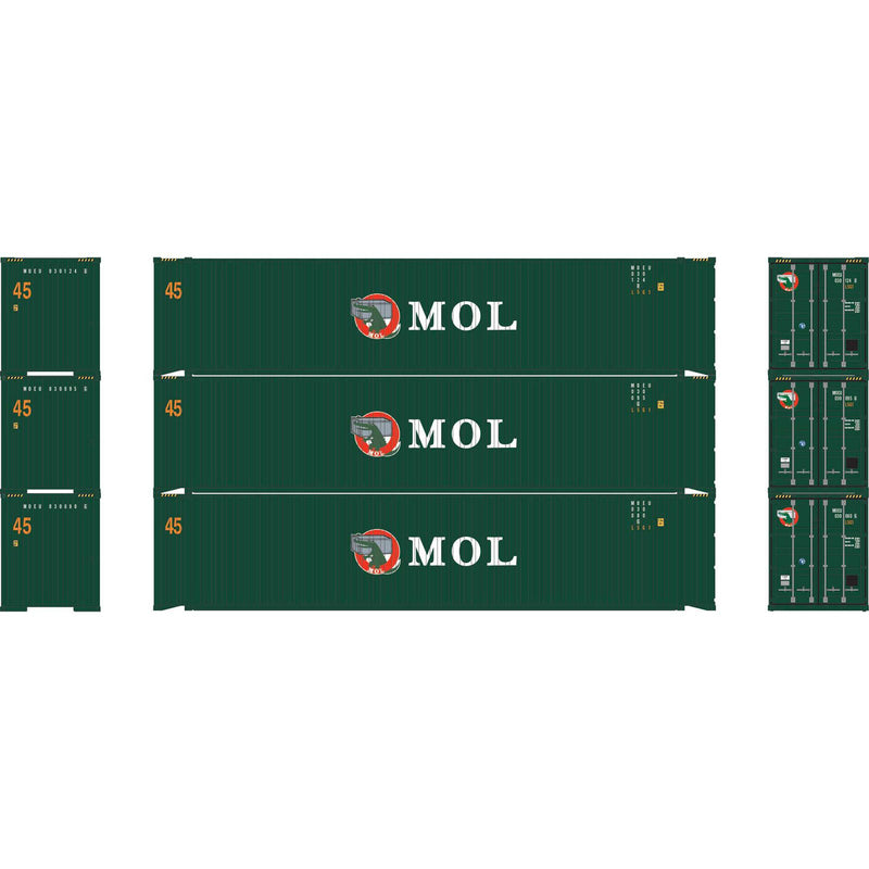 PREORDER Athearn ATH-1829 HO 45' Containers, MOEU