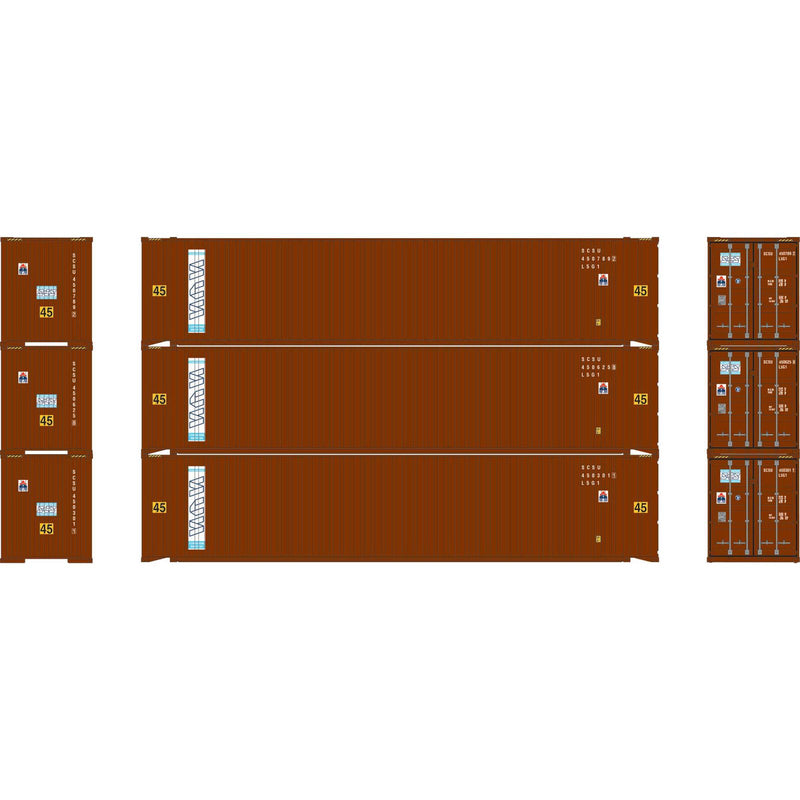 PREORDER Athearn ATH-1834 HO 45' Containers, SCSU