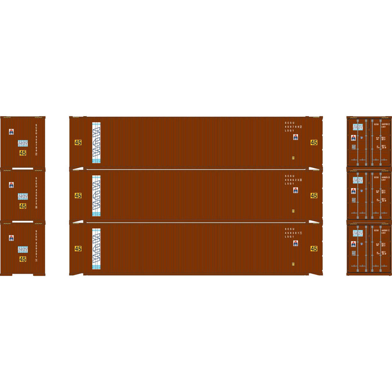 PREORDER Athearn ATH-1834 HO 45' Containers, SCSU