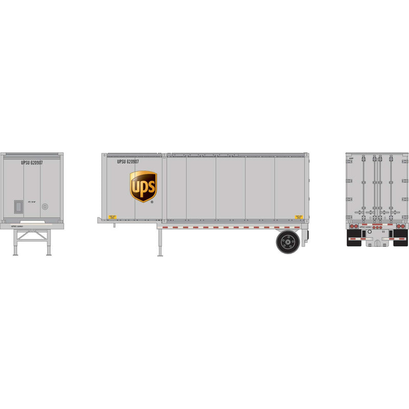 PREORDER Athearn ATH-1836 HO 28' Container & Chassis, Container- UPSU #620907/Chassis-UPSC #120501