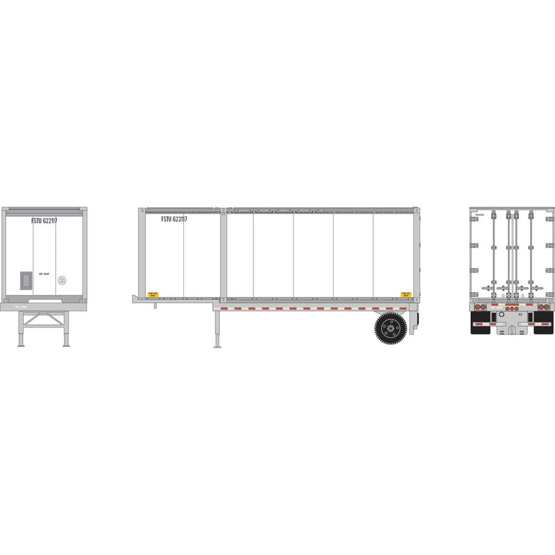 PREORDER Athearn ATH-1838 HO 28' Container & Chassis, Container- FSTU #622117/Chassis-FTSZ #125666