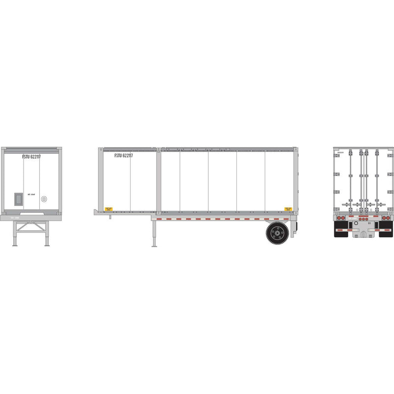 PREORDER Athearn ATH-1838 HO 28' Container & Chassis, Container- FSTU #622117/Chassis-FTSZ #125666