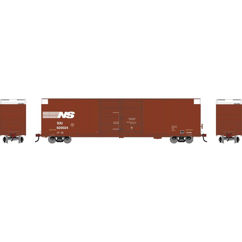 PREORDER Athearn ATH-1967 HO ATH 60' FMC Smooth Side Double Door Hi-Cube Box Car, NS Ex-SOU