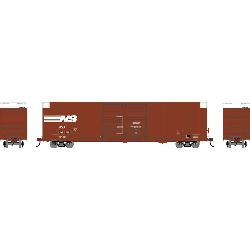 PREORDER Athearn ATH-1968 HO ATH 60' FMC Smooth Side Double Door Hi-Cube Box Car, NS Ex-SOU