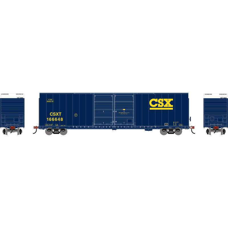 PREORDER Athearn ATH-1969 HO ATH 60' FMC Smooth Side Double Door Hi-Cube Box Car, CSXT