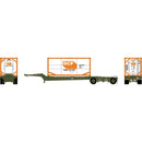 PREORDER Athearn ATH-2115 HO Drop-Frame Spread-Axle Chassis w/Container, Chassis- Green #122456; Container- SCFU #885025 2