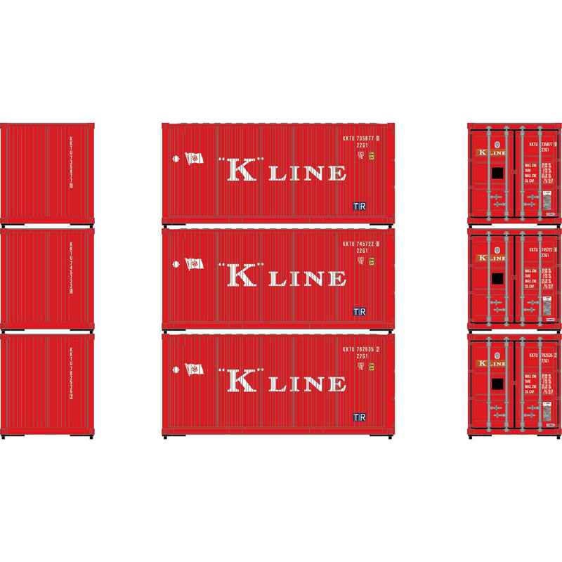 Athearn ATH-2225 HO 20' Corrugated Containers, KKTU