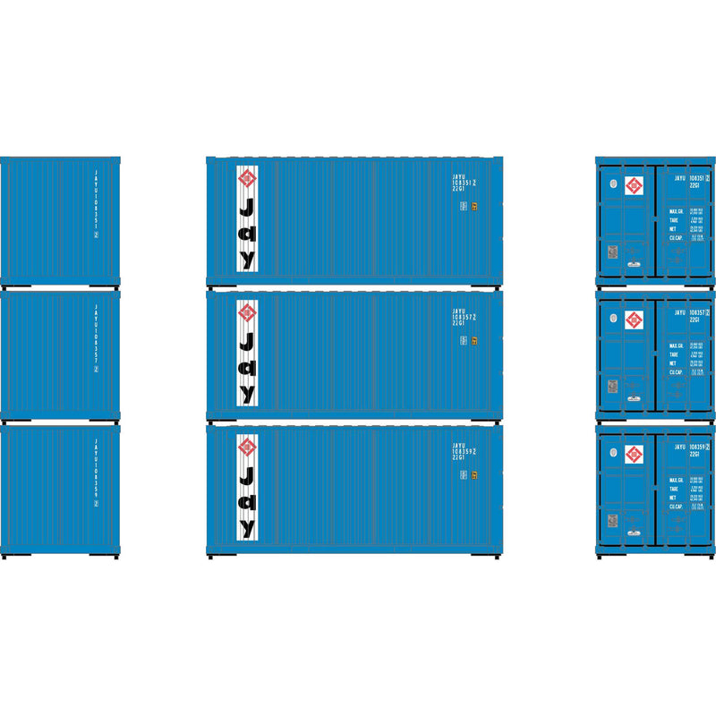 Athearn ATH-2230 HO 20' Corrugated Containers, JAYU