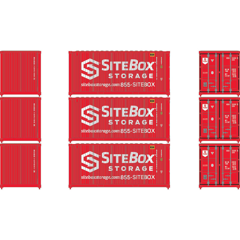 Athearn ATH-2234 N 20' Corrugated Containers, REDU