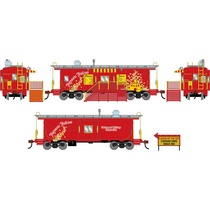 PREORDER Athearn ATH-2262 HO Bay Window Concession Caboose, Popcorn Palace