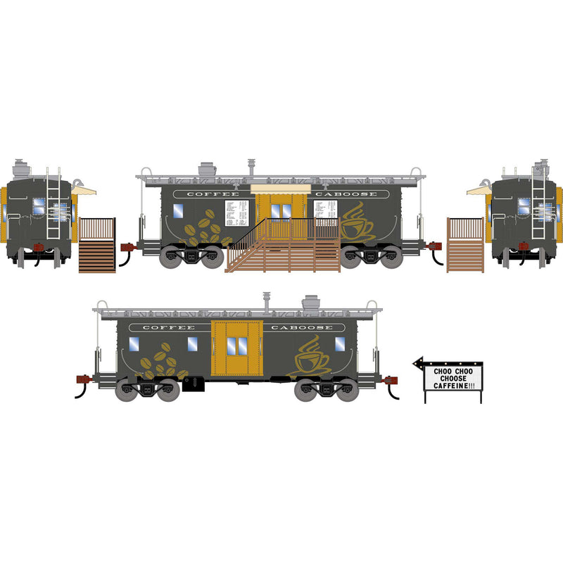 PREORDER Athearn ATH-2263 HO Bay Window Concession Caboose, Coffee Caboose